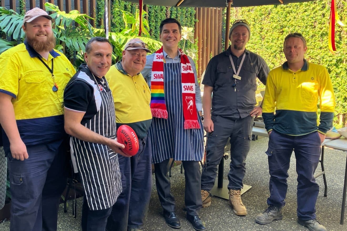 Picture of Dean and hort team at Grand Final BBQ