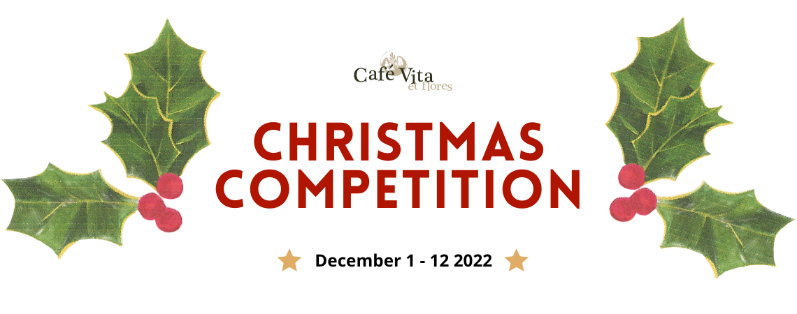 a promotional image for the Cafe Vita et flores 12 Days of Christmas competition, running 1-12 December 2022