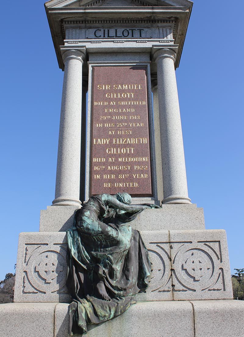 Grief, Sir Samuel Gillott memorial, Sculptor; Charles Web Gilbert, Melbourne General Cemetery